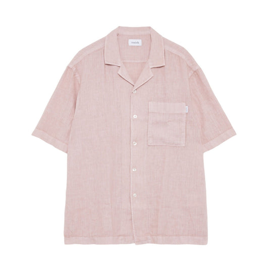 Camicia Uomo in lino Amish Highland Shirt MAN AMISH Linen Dyed Grey pink Rosa Francis Concept