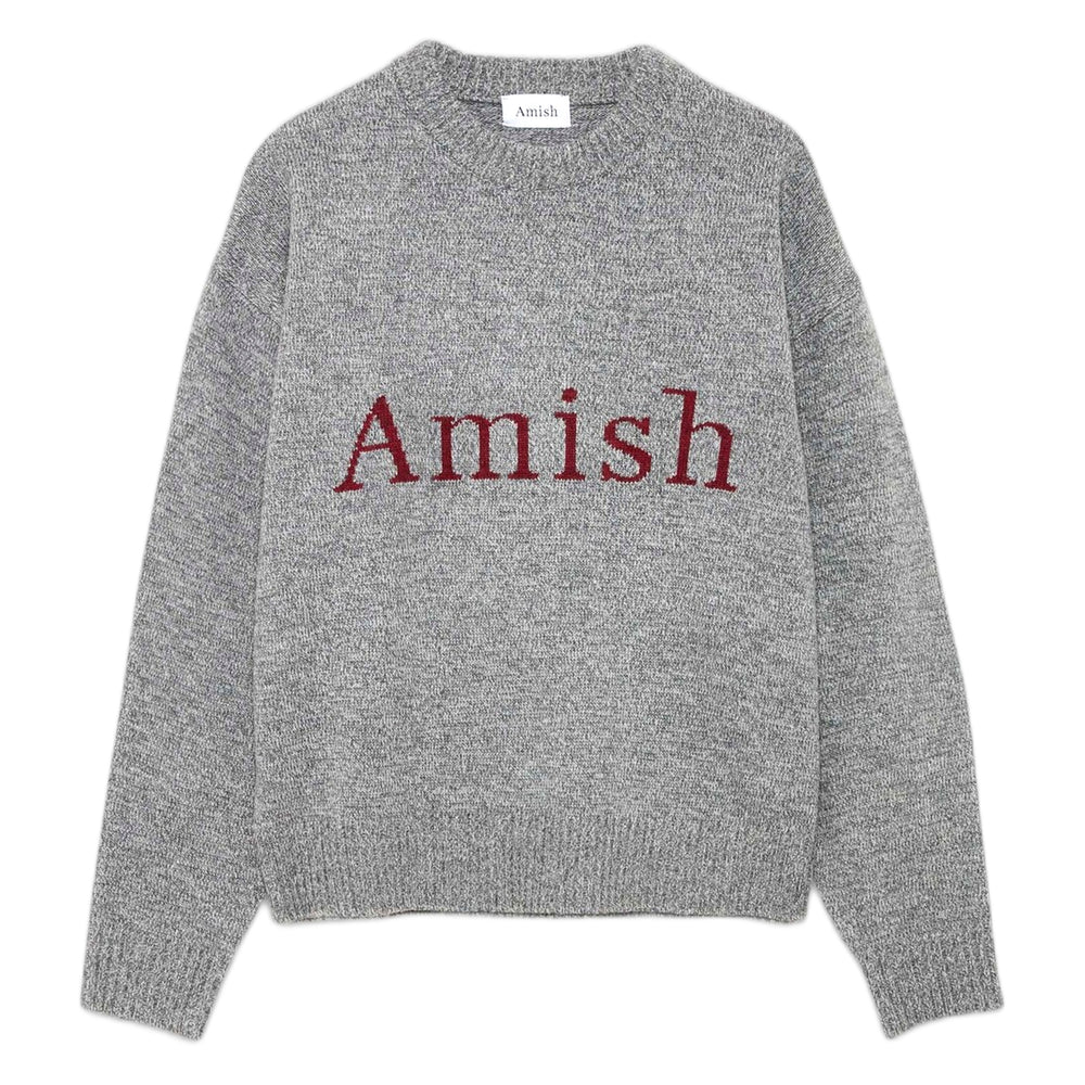 Maglione Amish Crew Neck Muline - Grey Melange