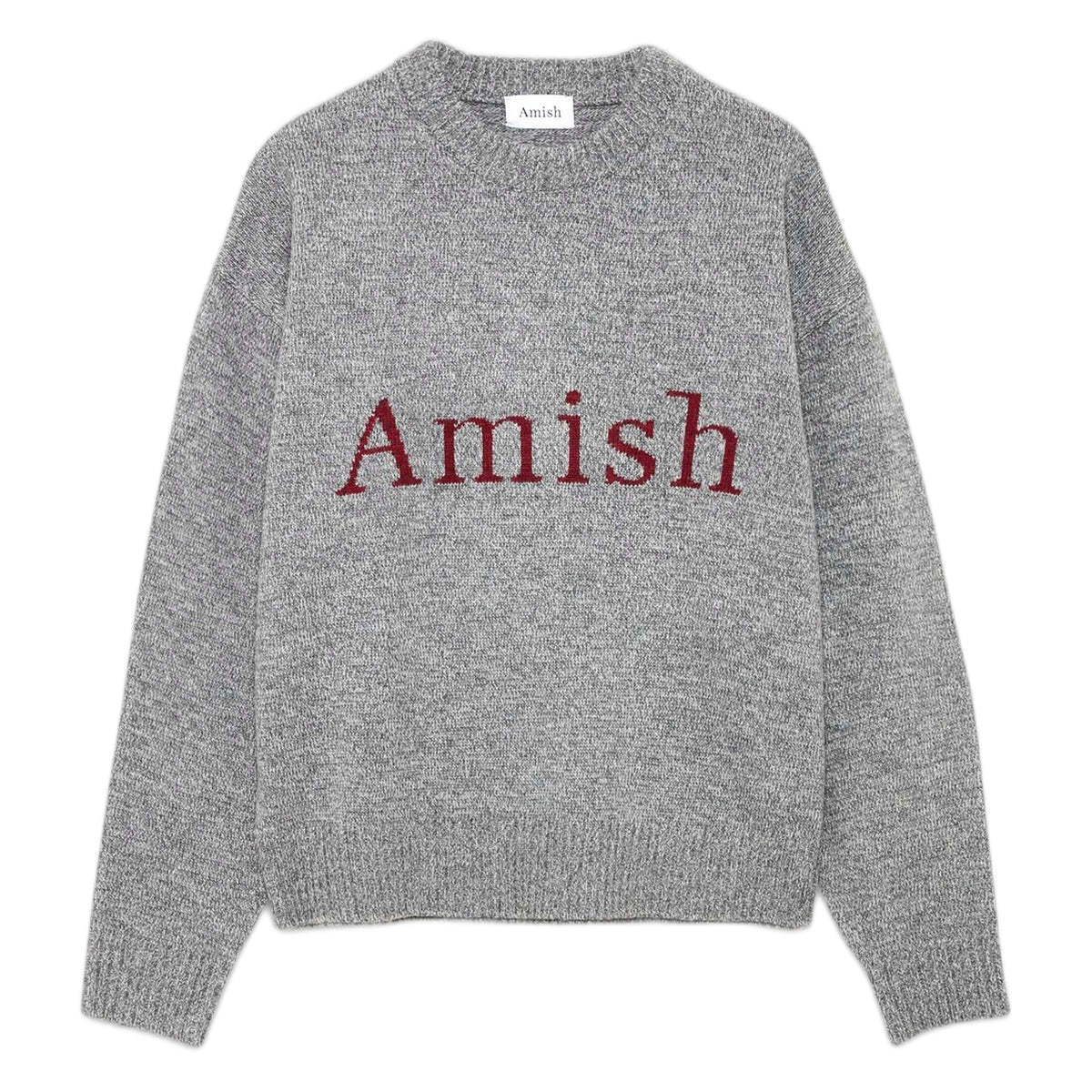 Maglione Amish Crew Neck Muline - Grey Melange