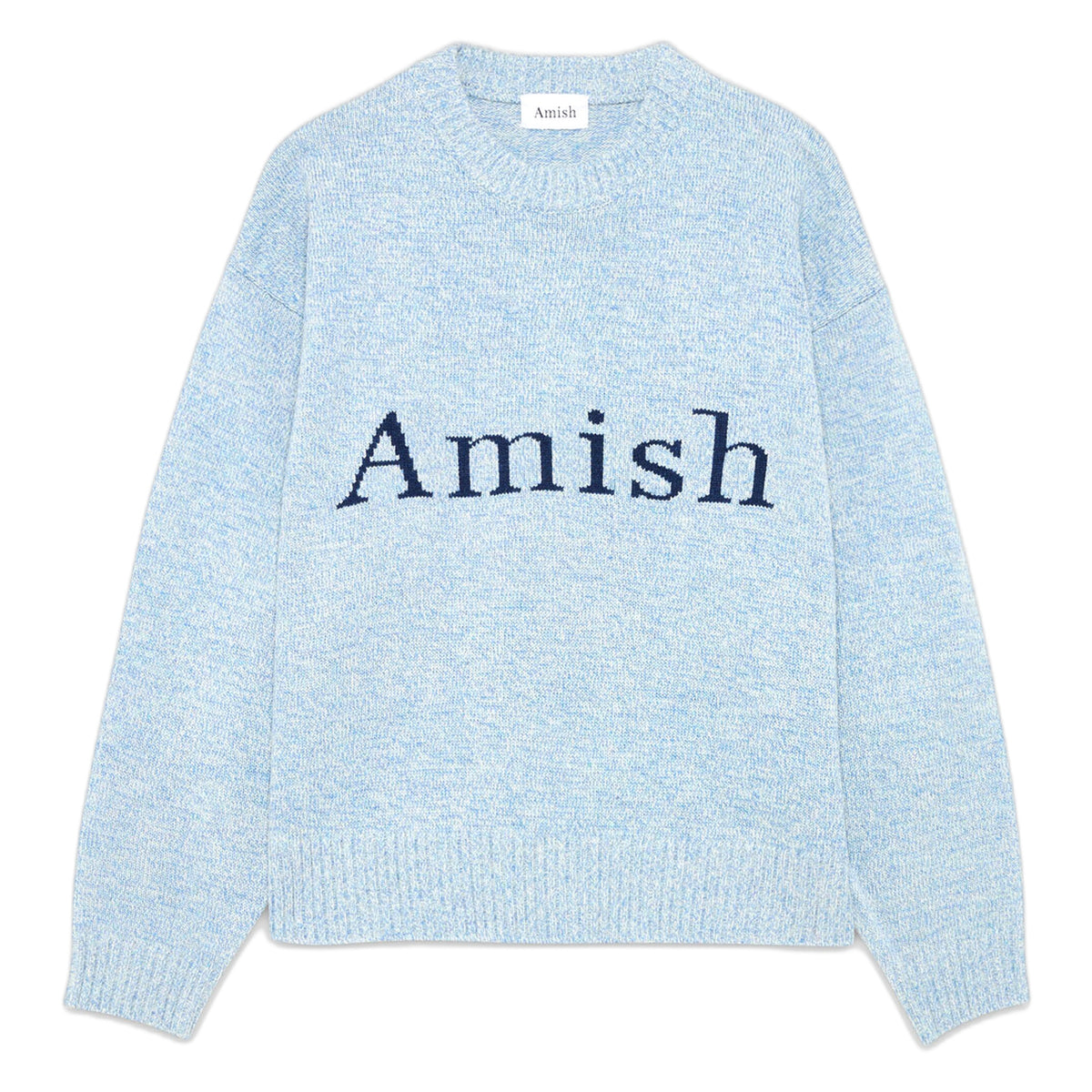 Maglione Amish Crew Neck Muline - Dusty Blue