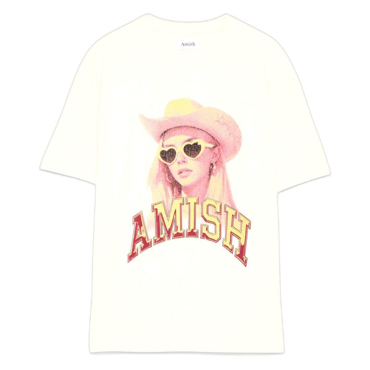 T-Shirt Amish Jersey Sunglass - Stone Washed Ecru