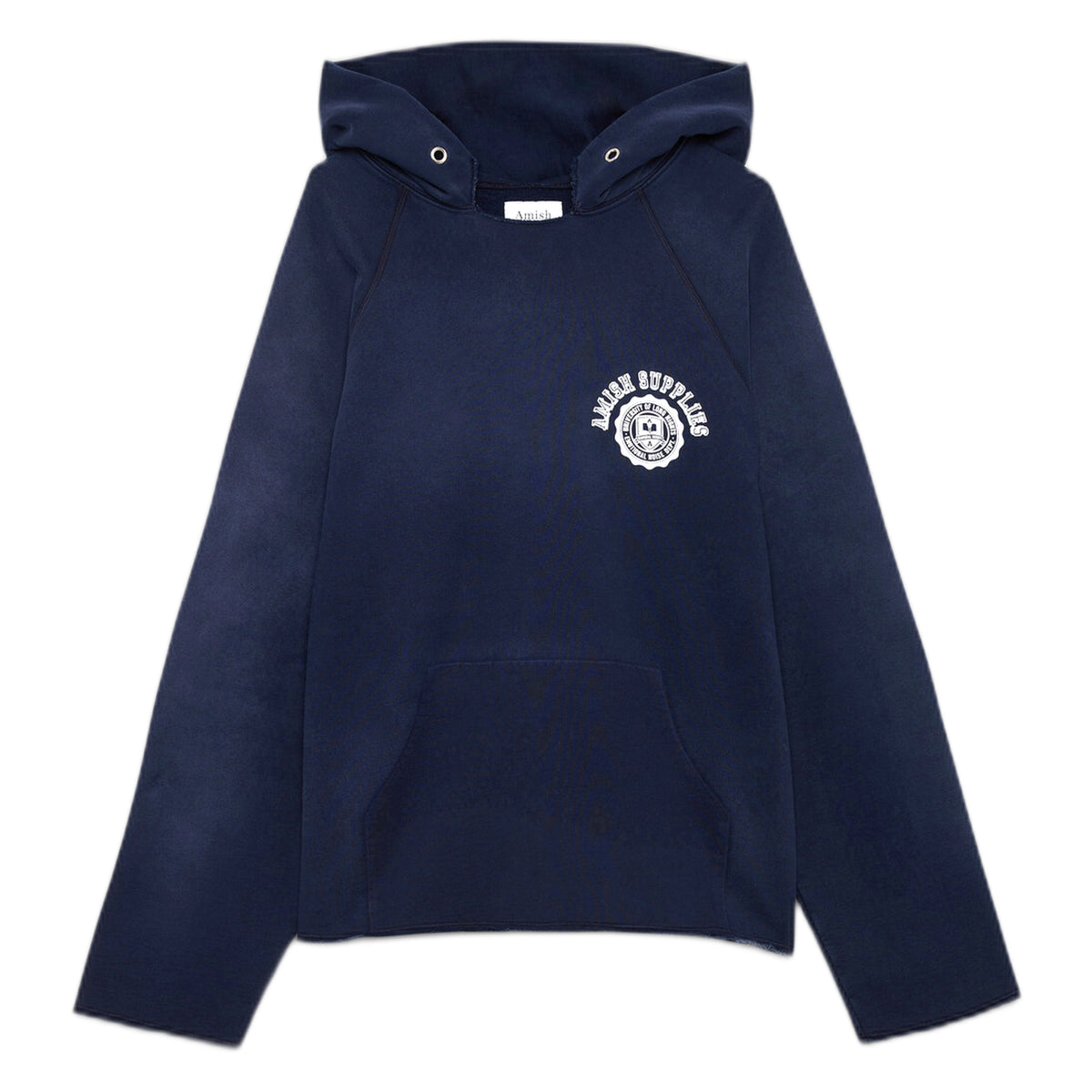 Felpa Amish Raw Edge Sweater Small Varsity - Used Blue