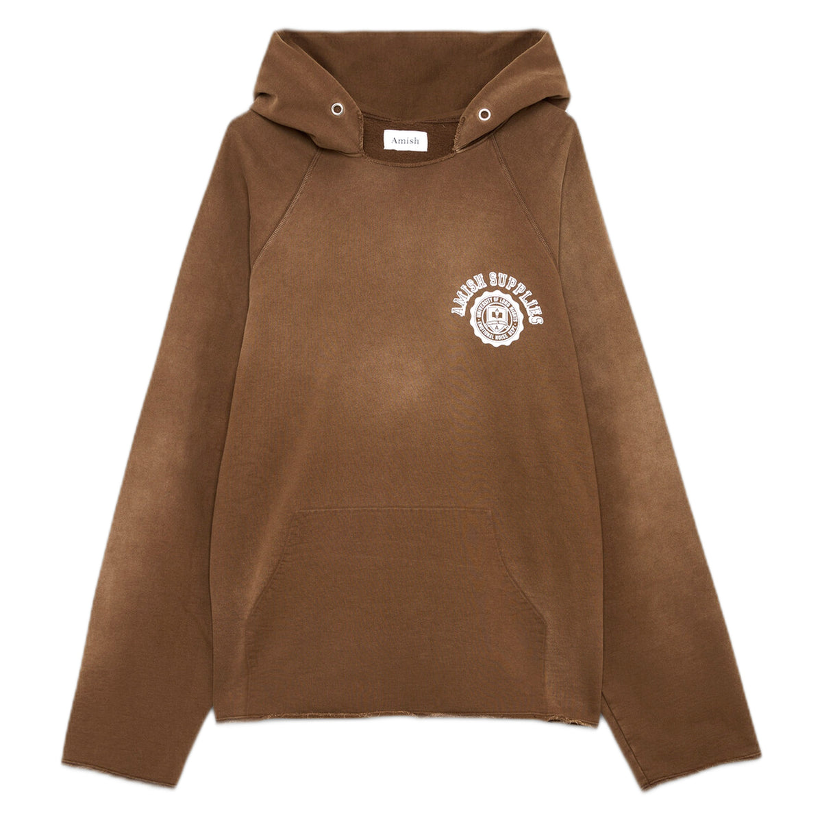 Felpa Amish Raw Edge Sweater Small Varsity - Mushroom