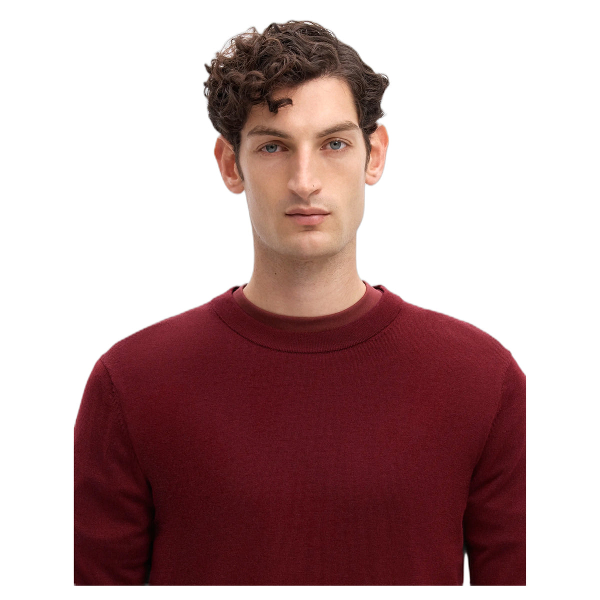 Maglione Selected Homme Tray LS Knit Reg Merino Crew Neck - Tawny Port