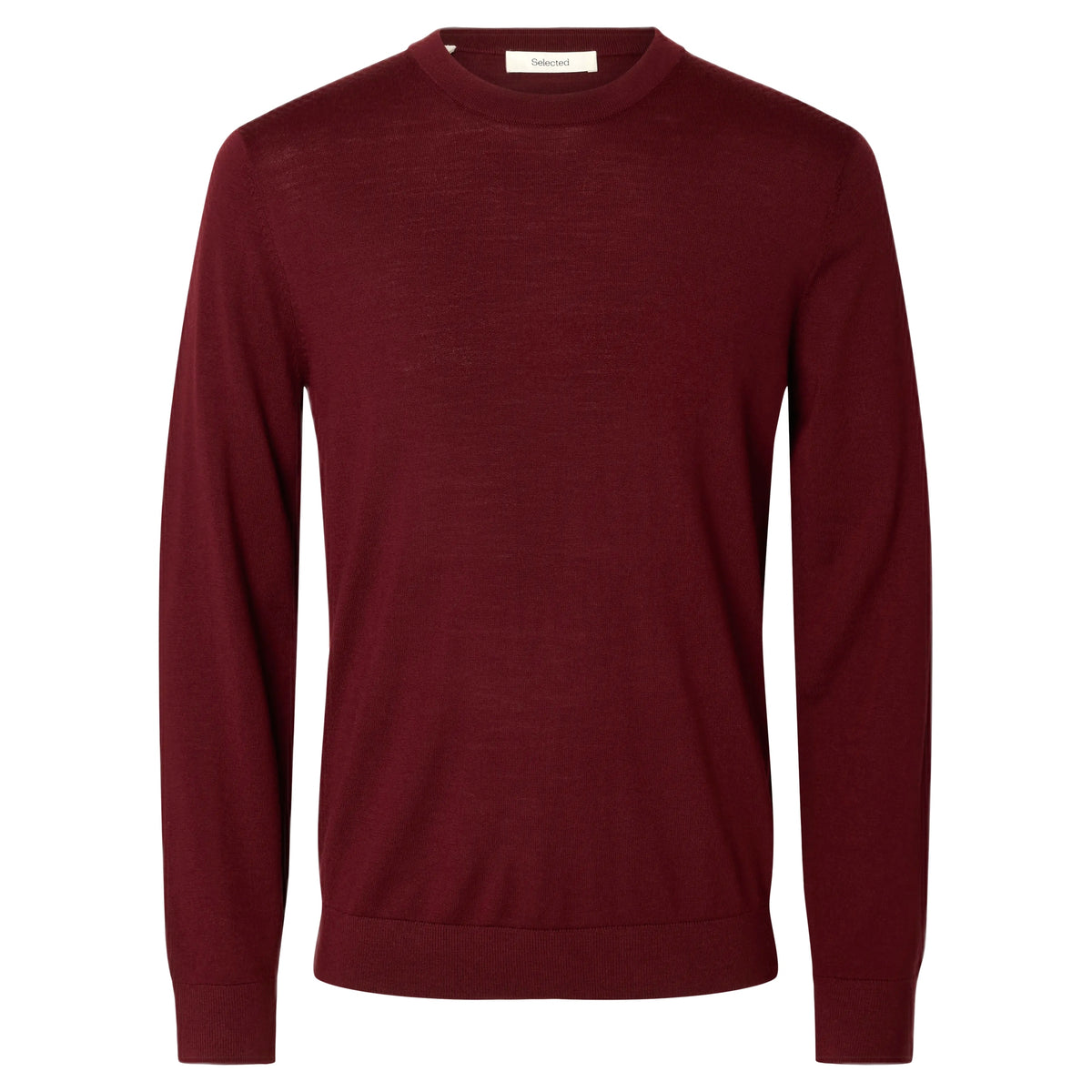Maglione Selected Homme Tray LS Knit Reg Merino Crew Neck - Tawny Port