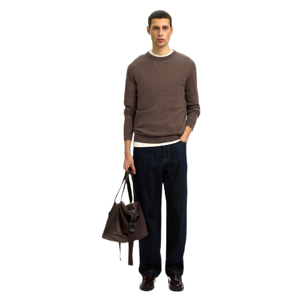 Maglione Selected Homme Tray LS Knit Reg Merino Crew Neck - Delicioso