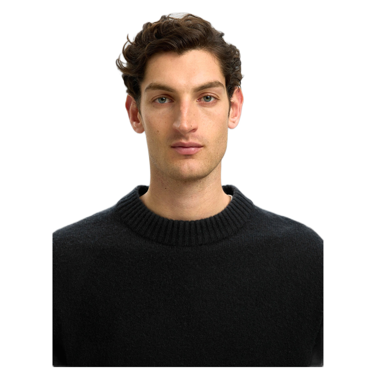 Maglione Selected Homme Calle Cashmere Blend Crew Neck - Black