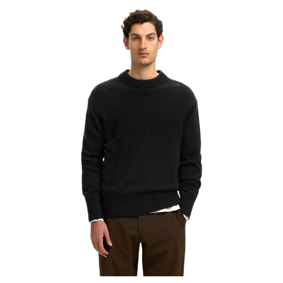 Maglione Selected Homme Calle Cashmere Blend Crew Neck - Black