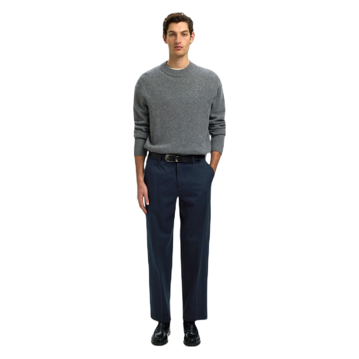 Pantalone Selected Homme Loose Luke Wool Blend Pant - Sky Captain