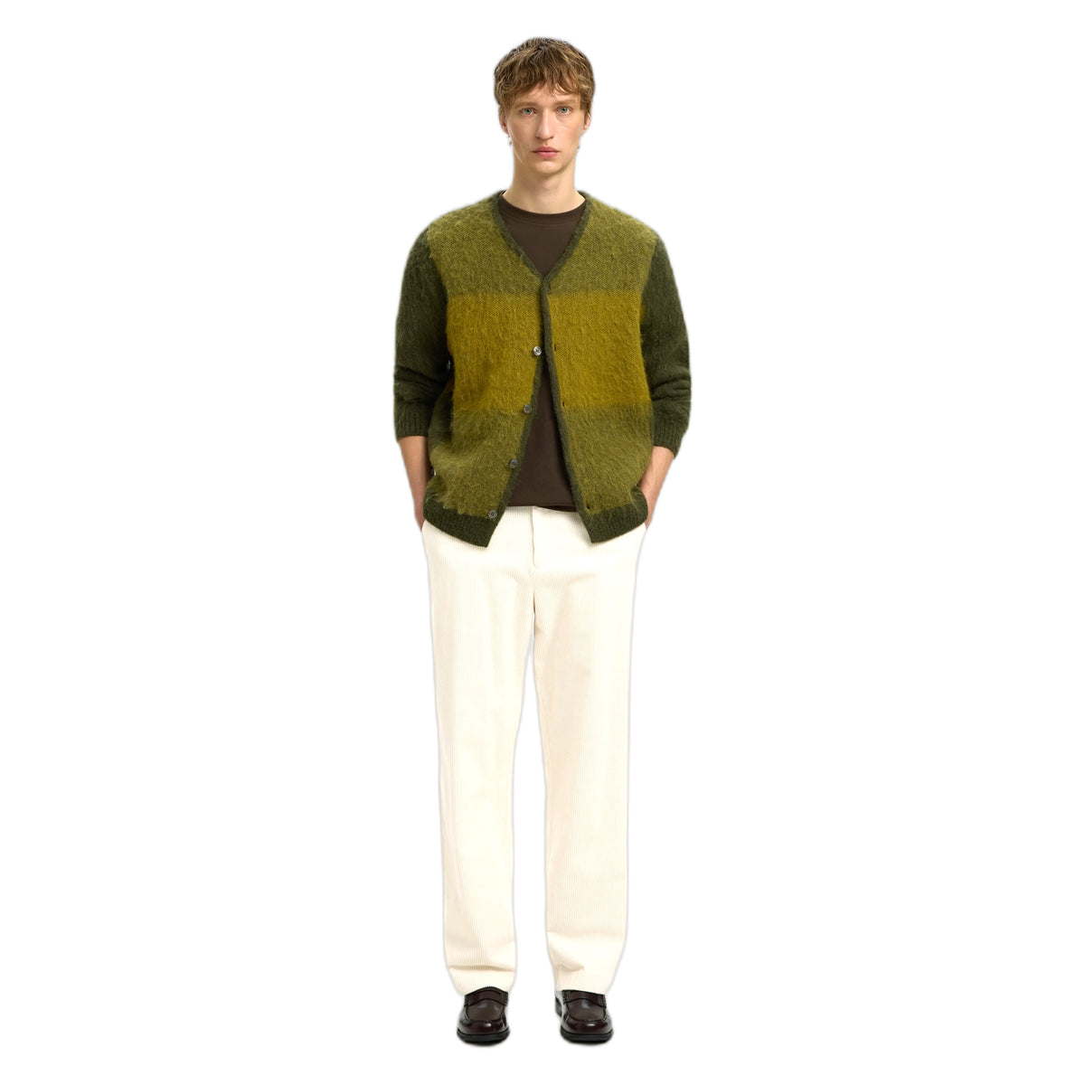Pantaloni Selected Homme Loose Luke Corduroy Pant - Egret