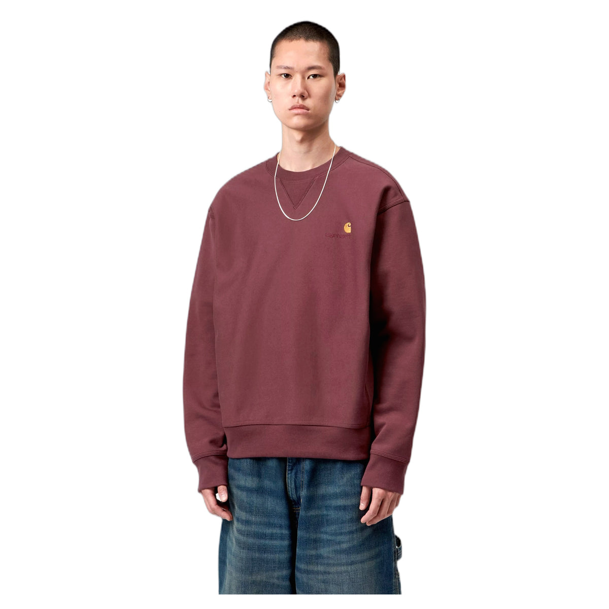 Felpa Carhartt Wip American Script Sweatshirt - Amarone