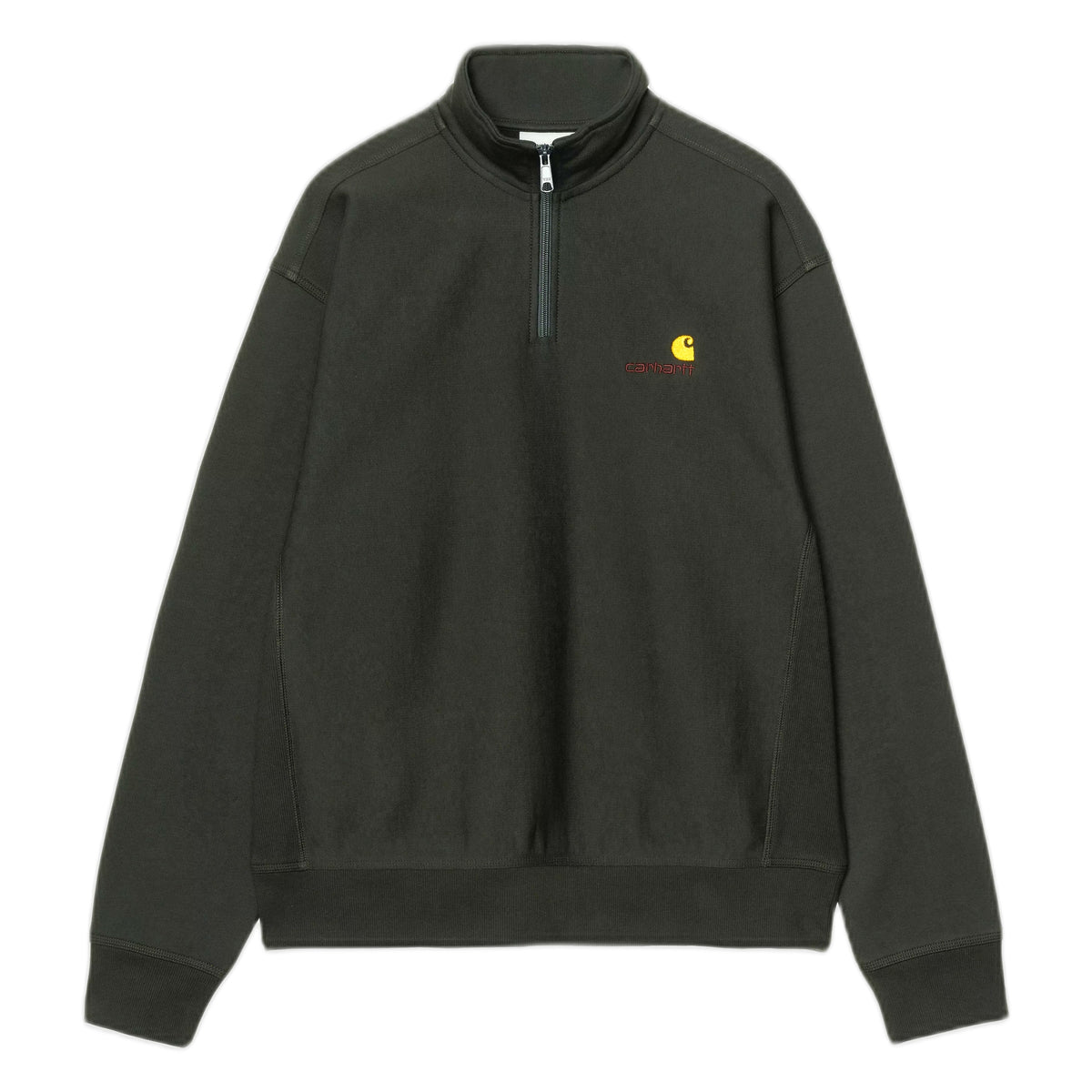 Felpa Carhartt Wip Half Zip American Script Sweatshirt - Raven