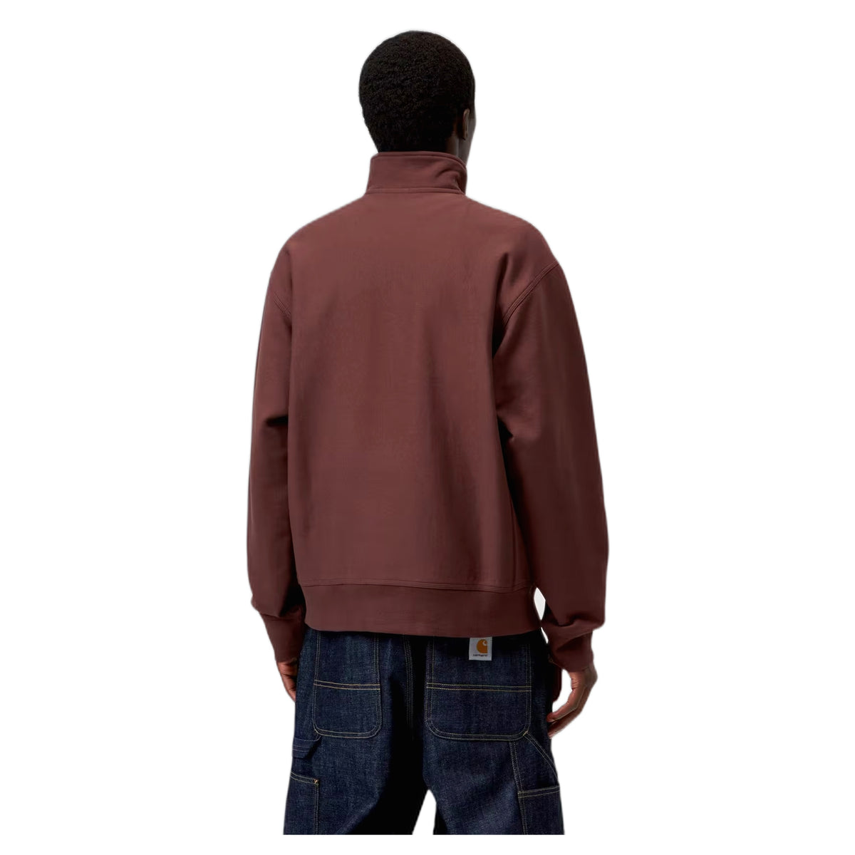 Felpa Carhartt Wip Half Zip American Script Sweatshirt - Amarone