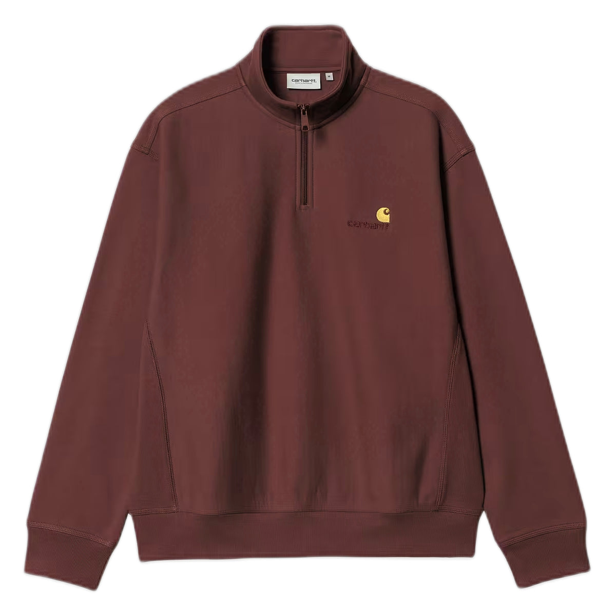 Felpa Carhartt Wip Half Zip American Script Sweatshirt - Amarone