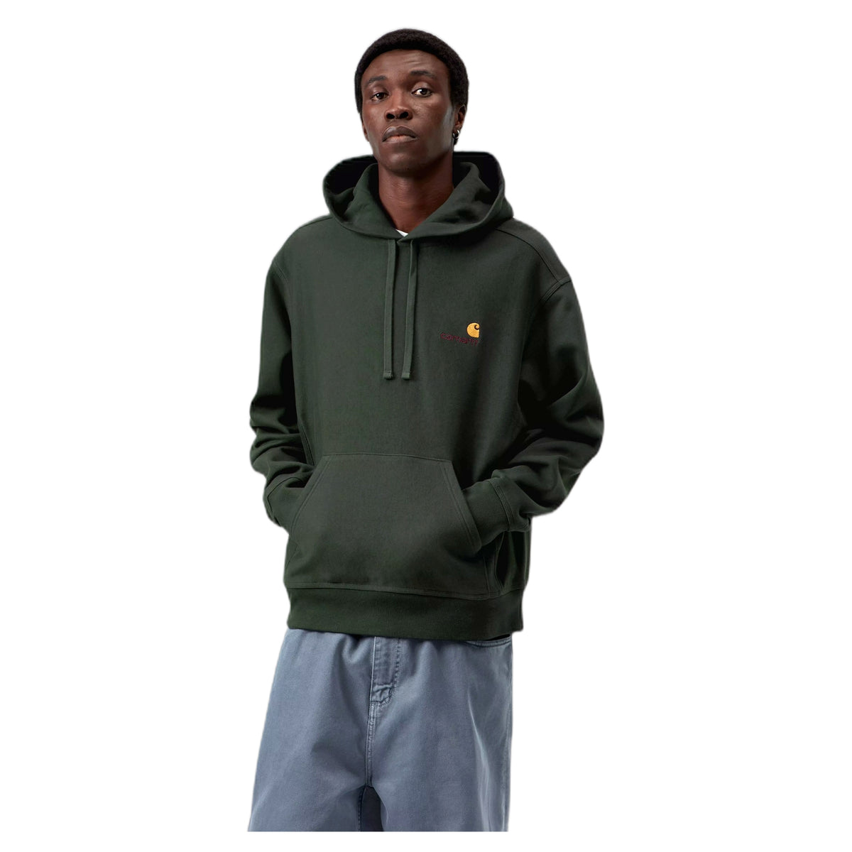 Felpa Carhartt Wip Hooded American Script Sweatshirt - Raven