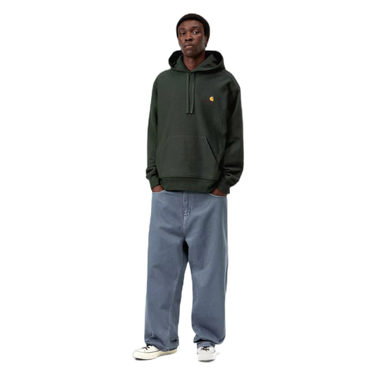 Felpa Carhartt Wip Hooded American Script Sweatshirt - Raven