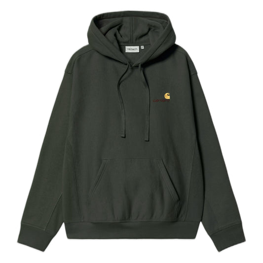 Felpa Carhartt Wip Hooded American Script Sweatshirt - Raven