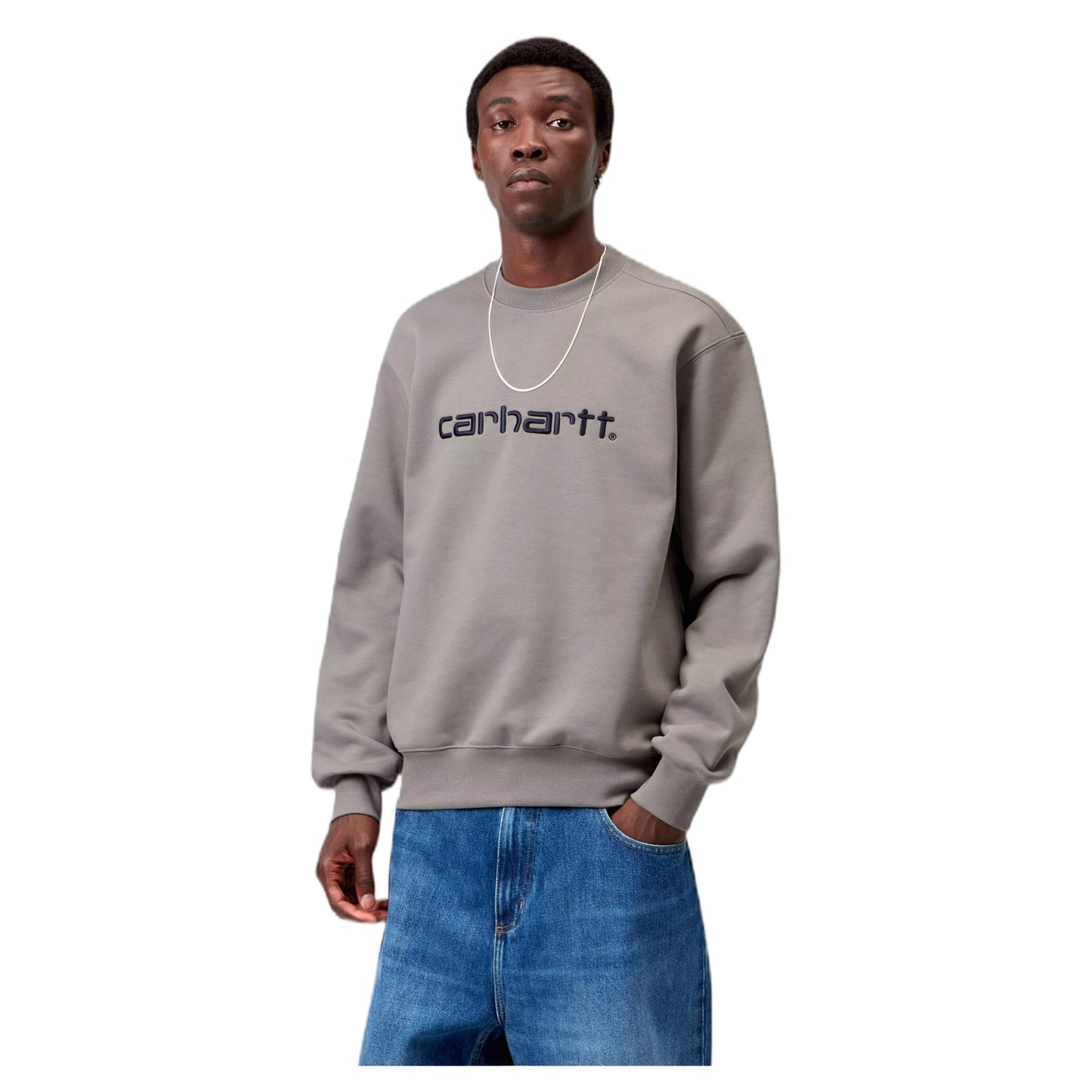 Felpa Carhartt Wip Carhartt Sweatshirt - Shady Grey / Dark Navy