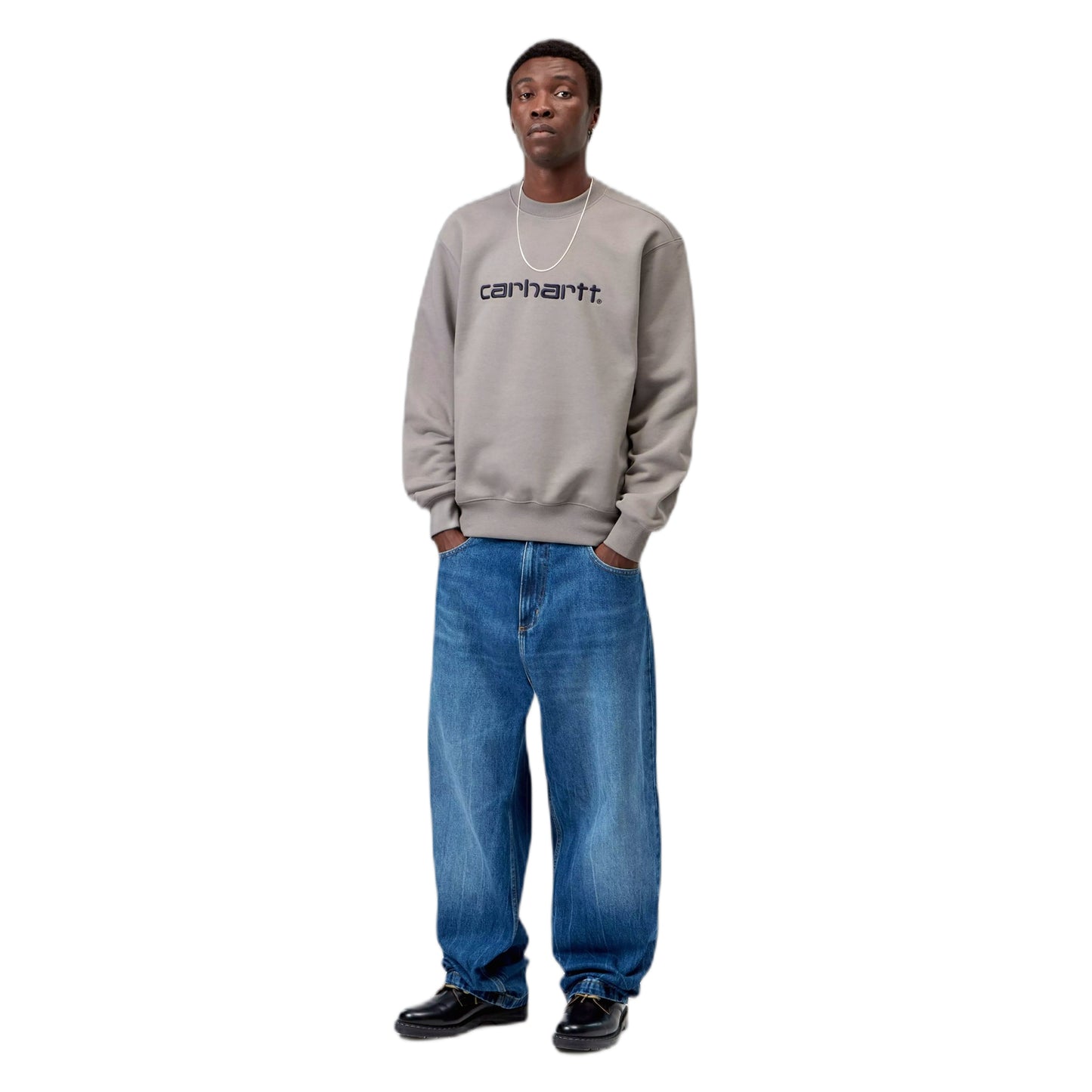 Felpa Carhartt Wip Carhartt Sweatshirt - Shady Grey / Dark Navy