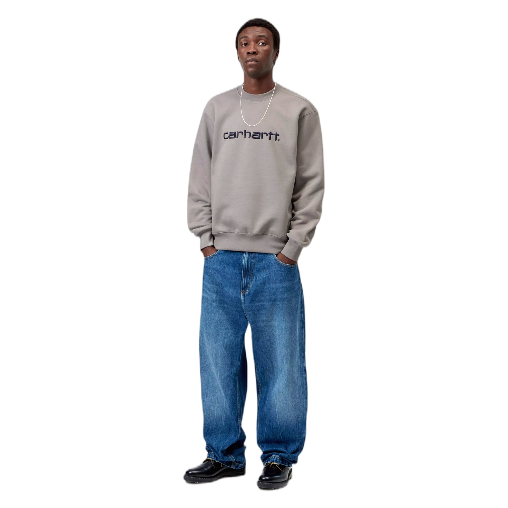 Felpa Carhartt Wip Carhartt Sweatshirt - Shady Grey / Dark Navy