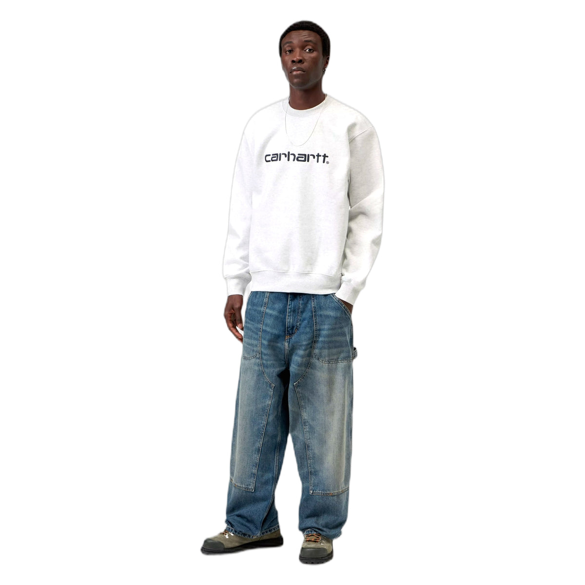 Felpa Carhartt Wip Carhartt Sweat - Ash Heather / Graphite