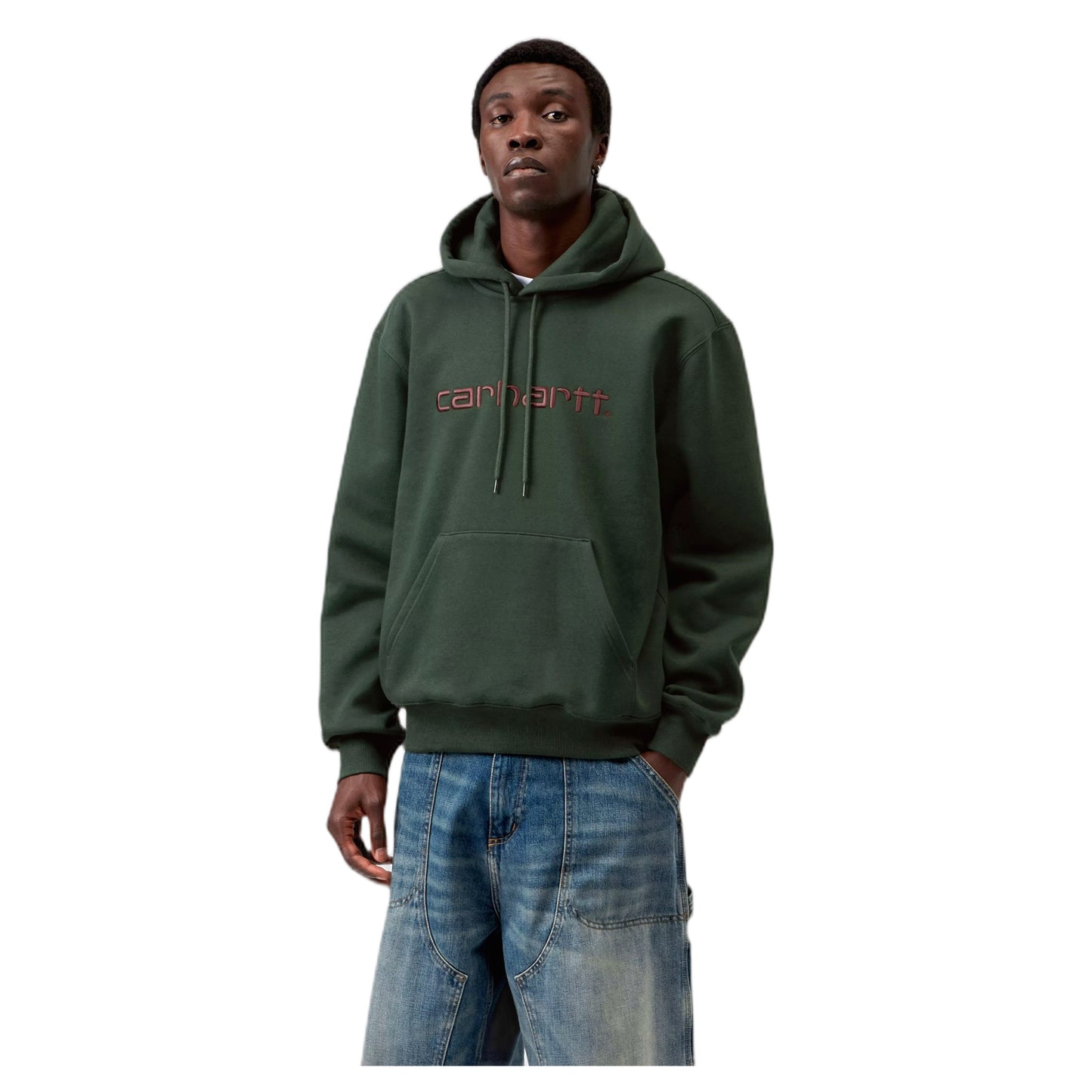 Felpa Carhartt Wip Hooded Carhartt Sweatshirt - Dark Scarab / Palisander