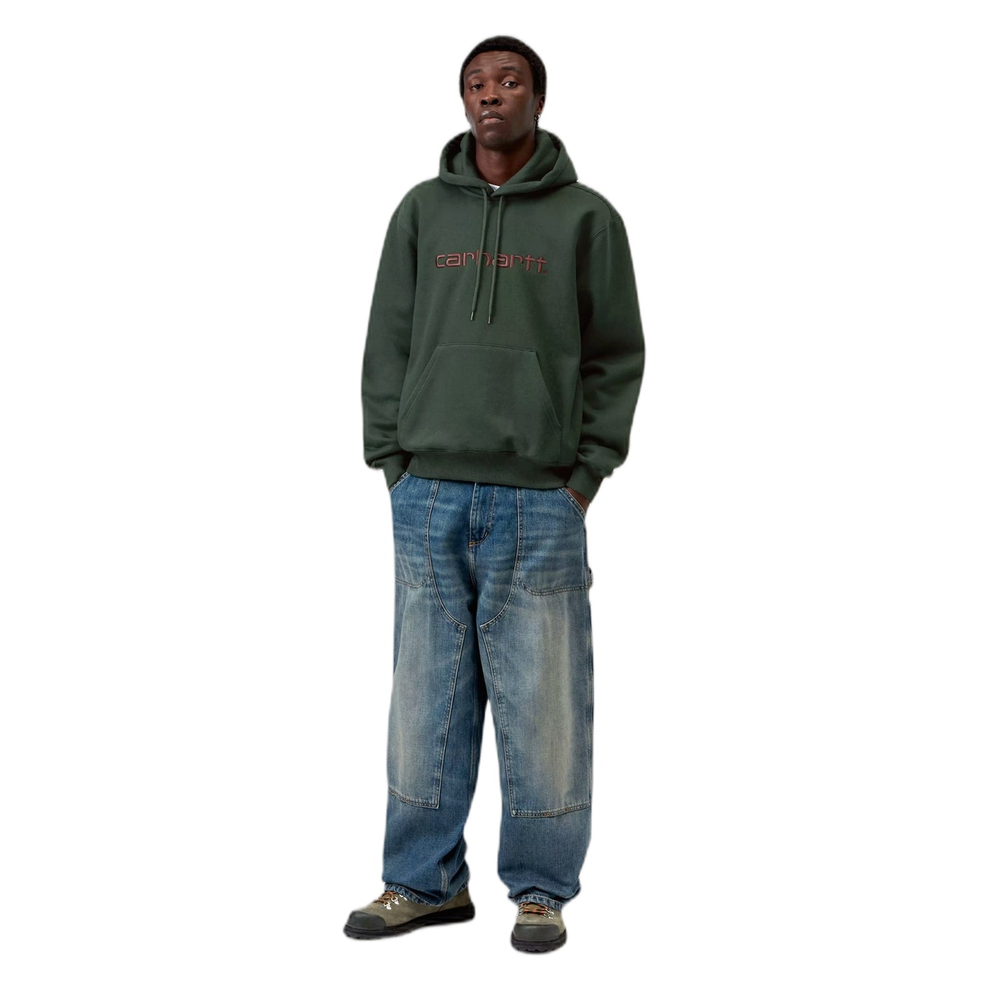 Felpa Carhartt Wip Hooded Carhartt Sweatshirt - Dark Scarab / Palisander