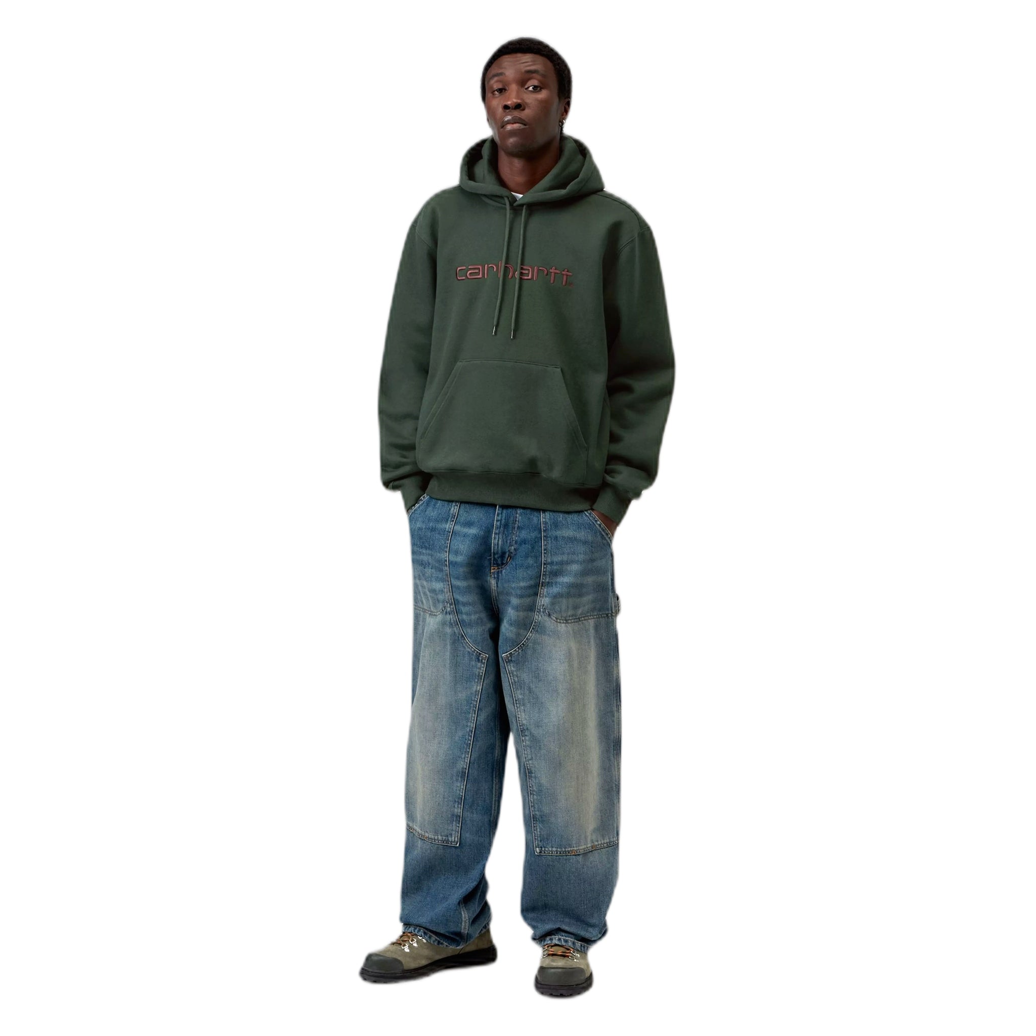 Felpa Carhartt Wip Hooded Carhartt Sweatshirt - Dark Scarab / Palisander