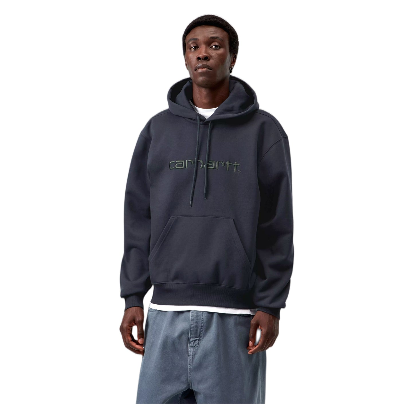 Felpa Carhartt Wip Hooded Carhartt Sweatshirt - Dark Navy / Dark Scarab