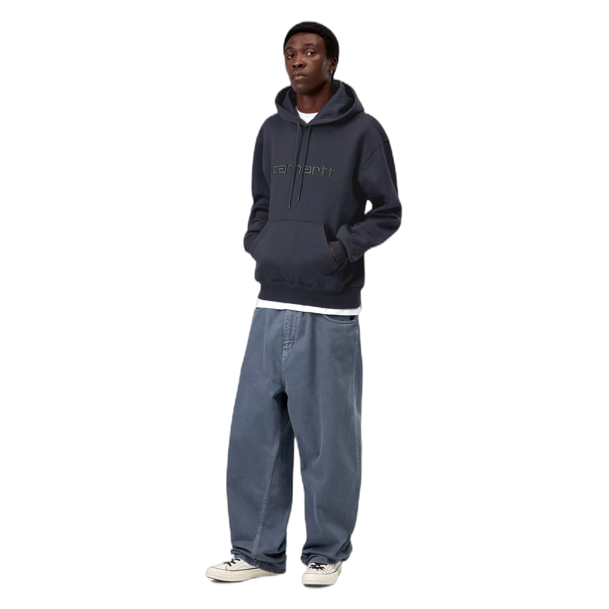 Felpa Carhartt Wip Hooded Carhartt Sweatshirt - Dark Navy / Dark Scarab