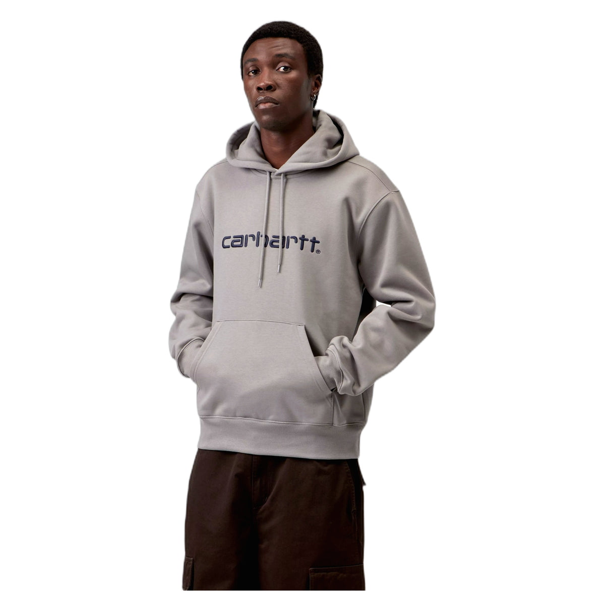 Felpa Carharrtt Wip Hooded Carhartt Sweatshirt - Shady Grey / Dark Navy