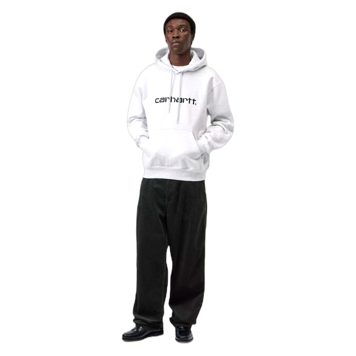 Felpa Carhartt Wip Hooded Carhartt Sweat - Ash Heather / Graphite