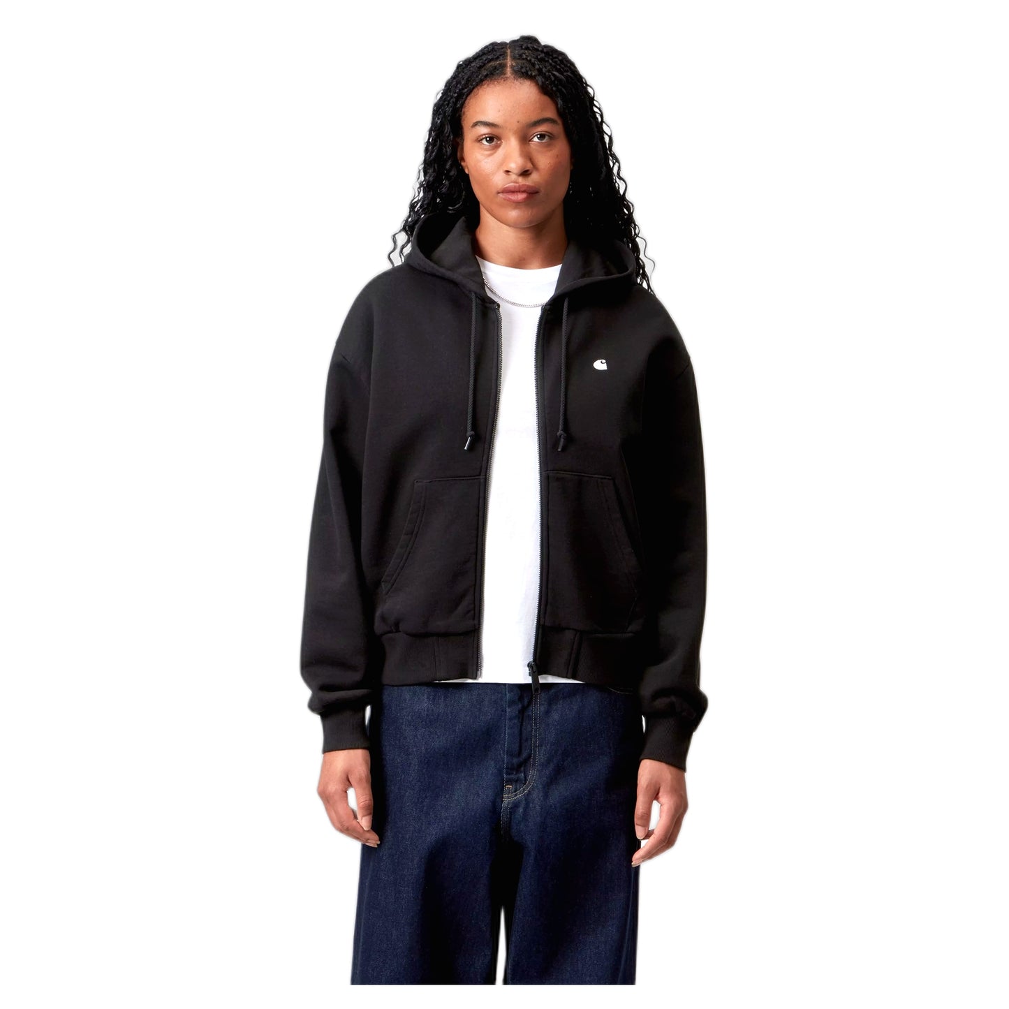 Felpa Carhartt Wip W' Hooded Casey Jacket - Black / Silver