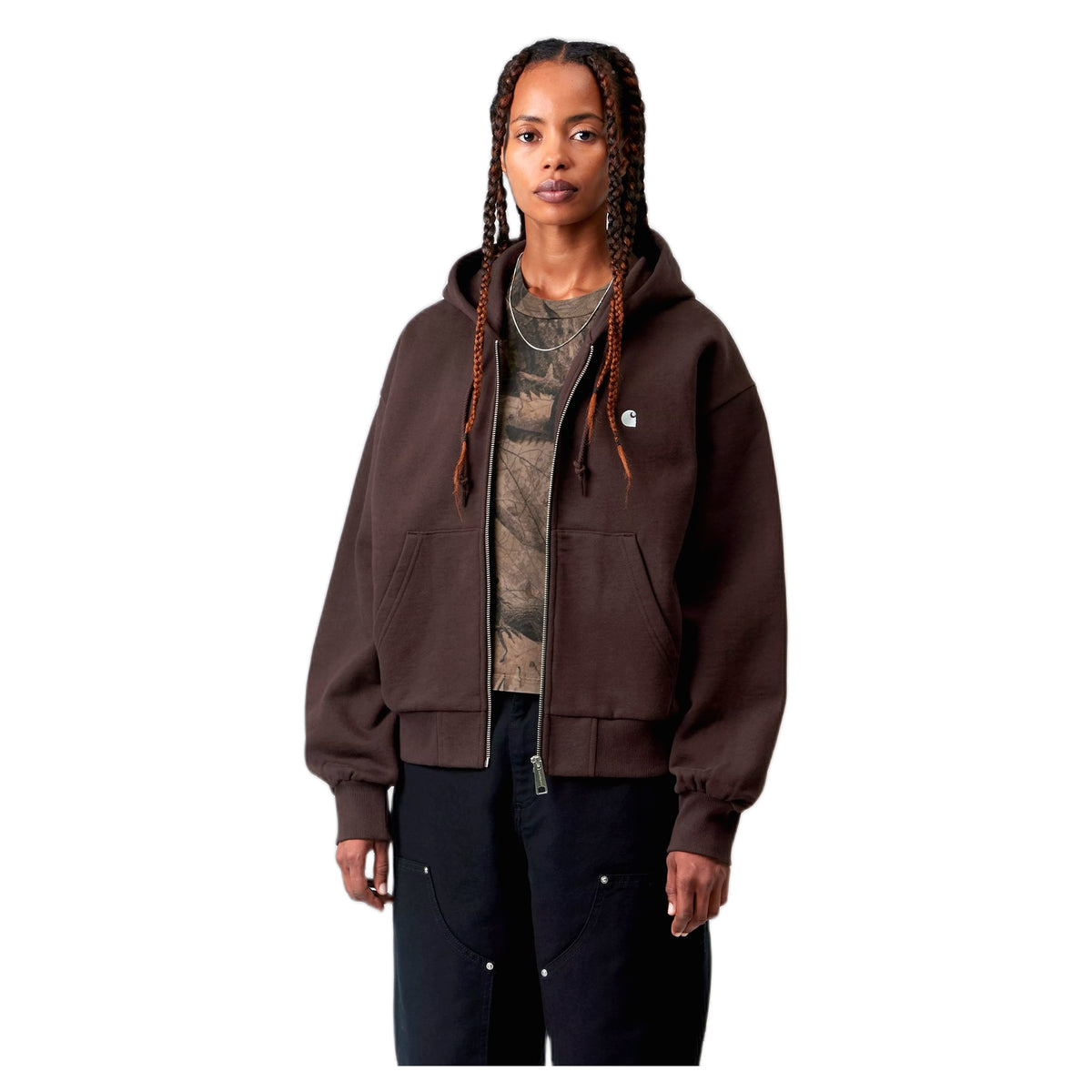 Felpa Carhartt Wip W' Hooded Casey Jacket - Palisnder / Silver