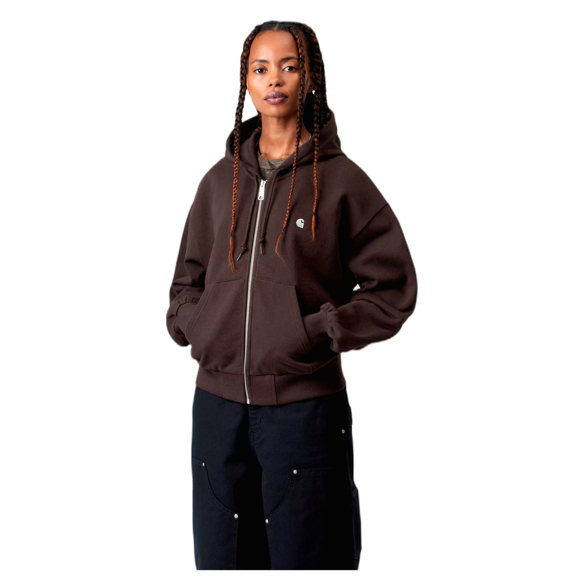 Felpa Carhartt Wip W' Hooded Casey Jacket - Palisnder / Silver