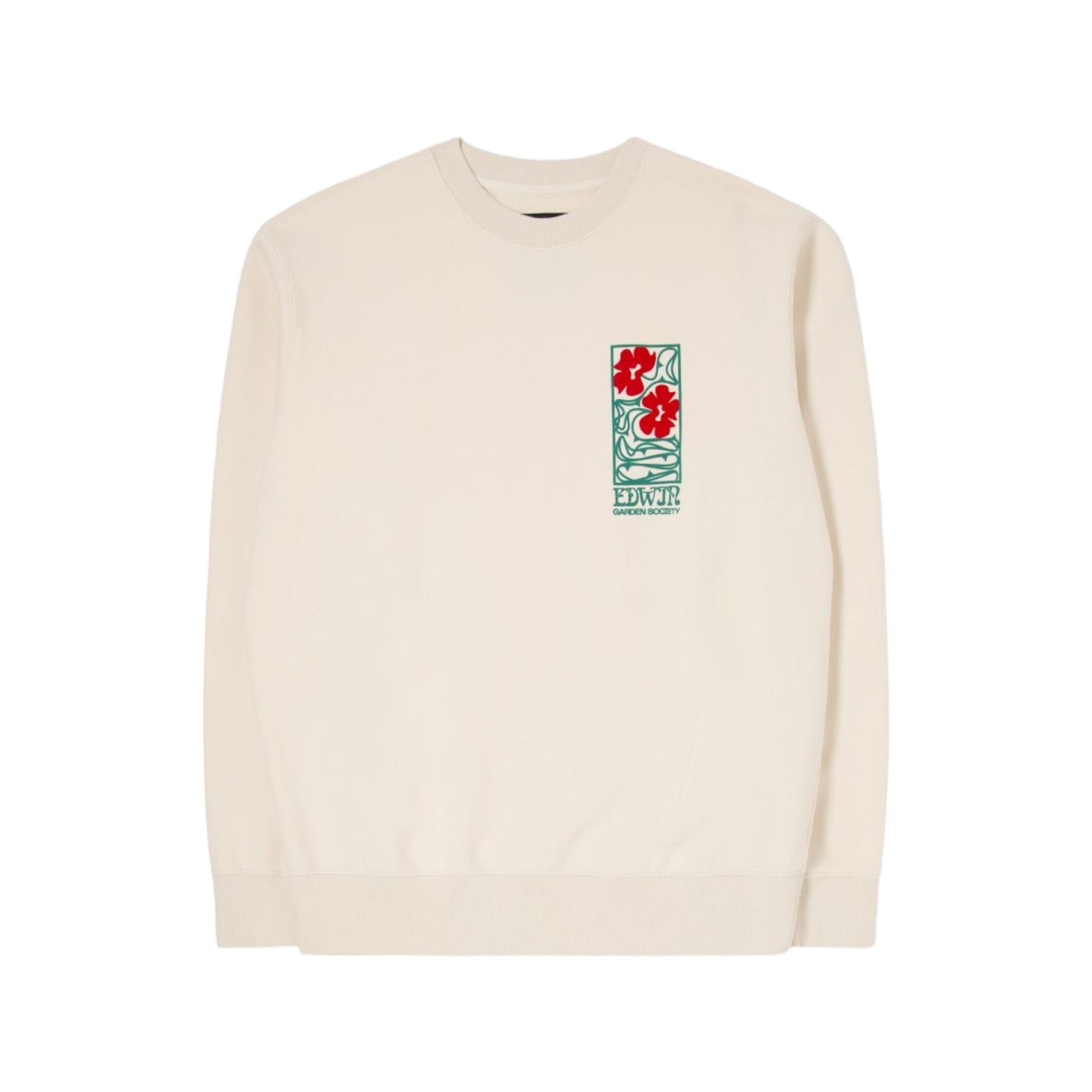 Felpa Uomo in cotone Edwin Garden Society Sweat - Bianco Francis Concept