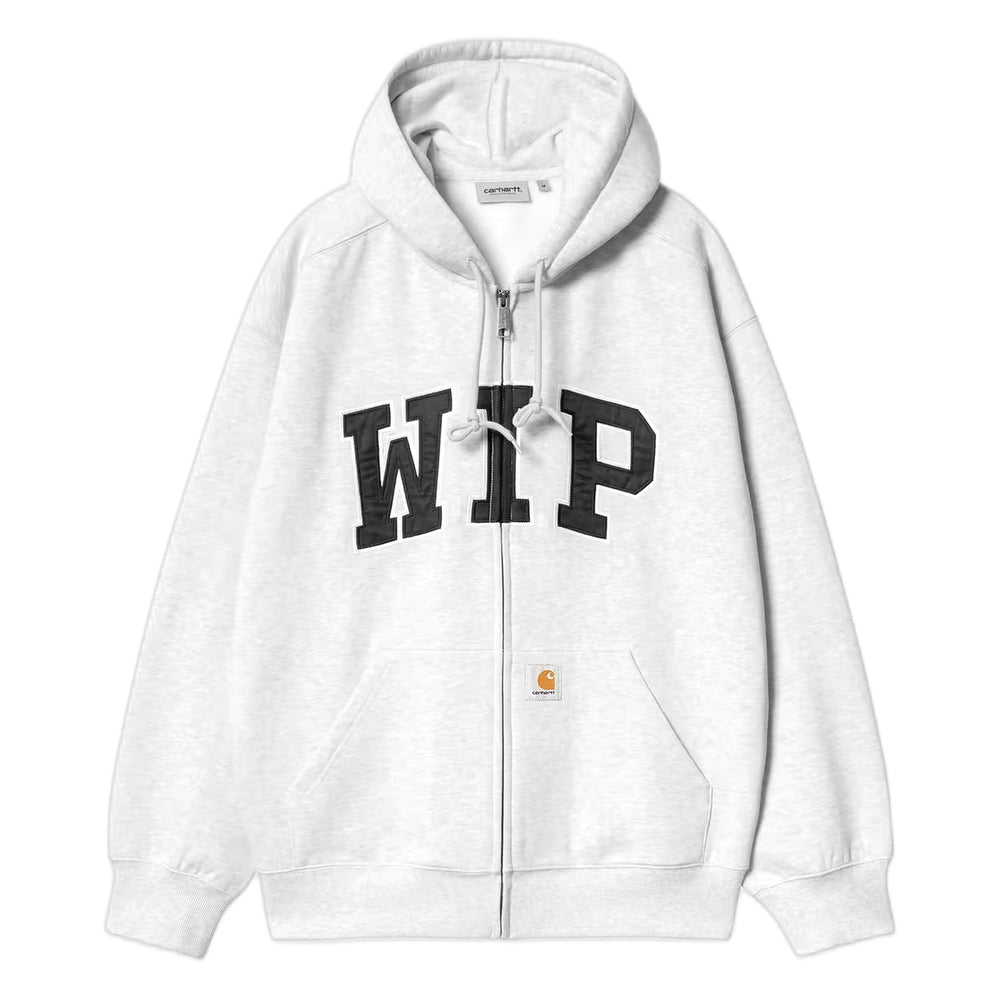 Felpa Carhartt Wip Hooded WIP Sweat Jacket - Ash Heather Stone Washed