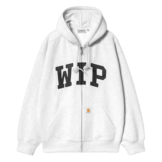 Felpa Carhartt Wip Hooded WIP Sweat Jacket - Ash Heather Stone Washed