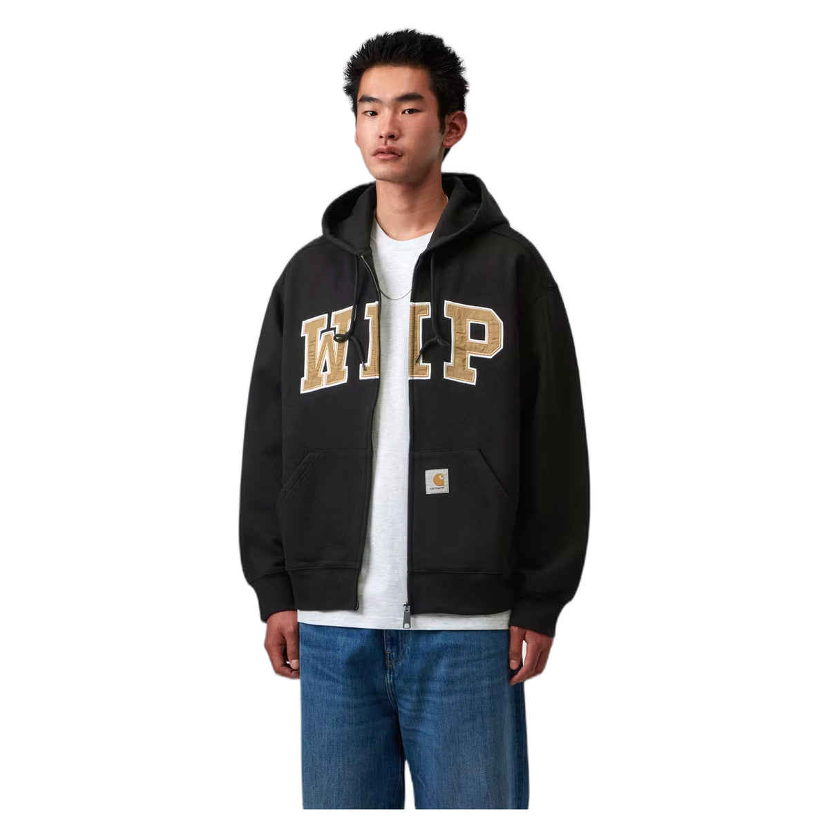 Felpa Carhartt Wip Hooded WIP Sweat Jacket - Black Stone Washed