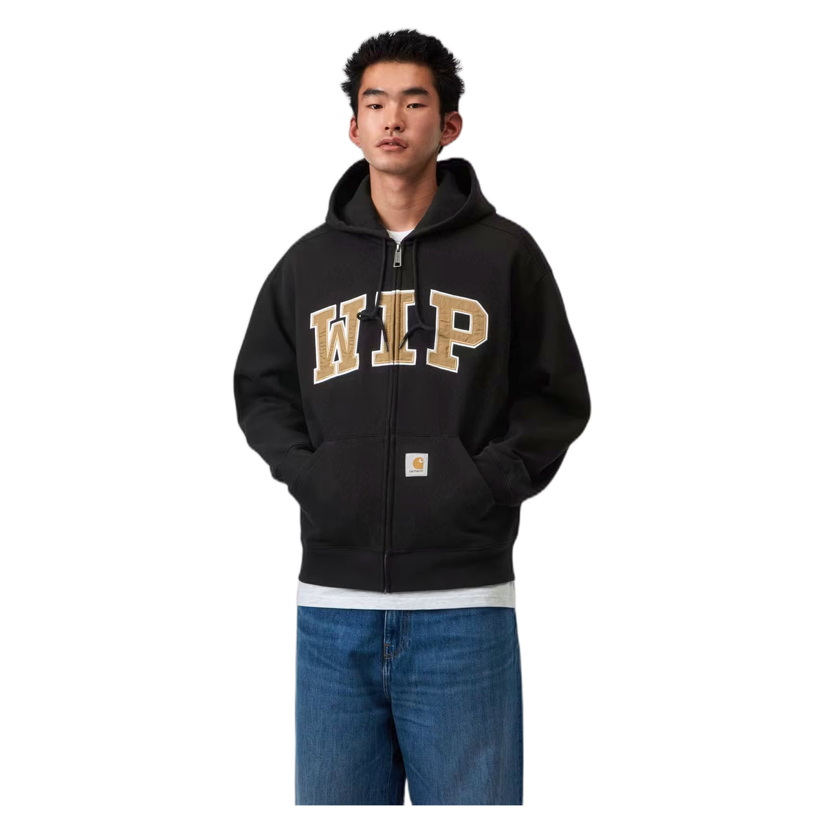 Felpa Carhartt Wip Hooded WIP Sweat Jacket - Black Stone Washed