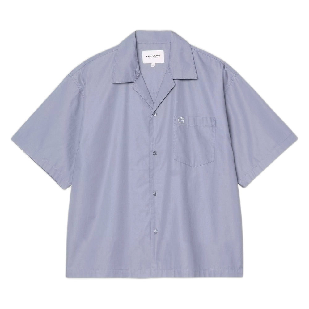 Camicia Carhartt Wip S/S Kendry Shirt -Shady Blue / White