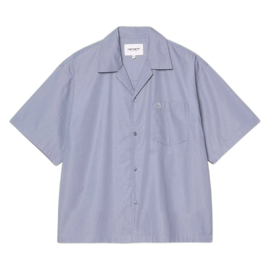 Camicia Carhartt Wip S/S Kendry Shirt -Shady Blue / White