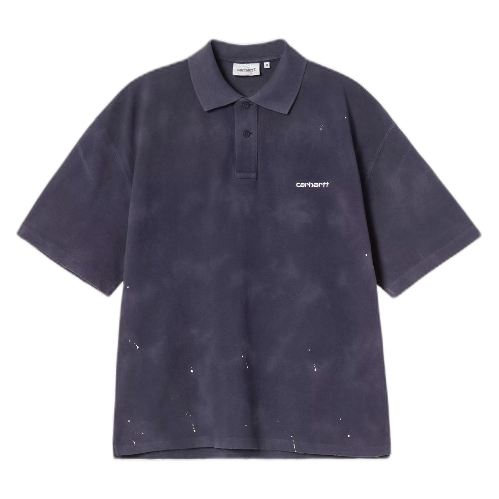 Polo Carhartt Wip S/S Painter Polo -Dark Navy destroy wash, splatter