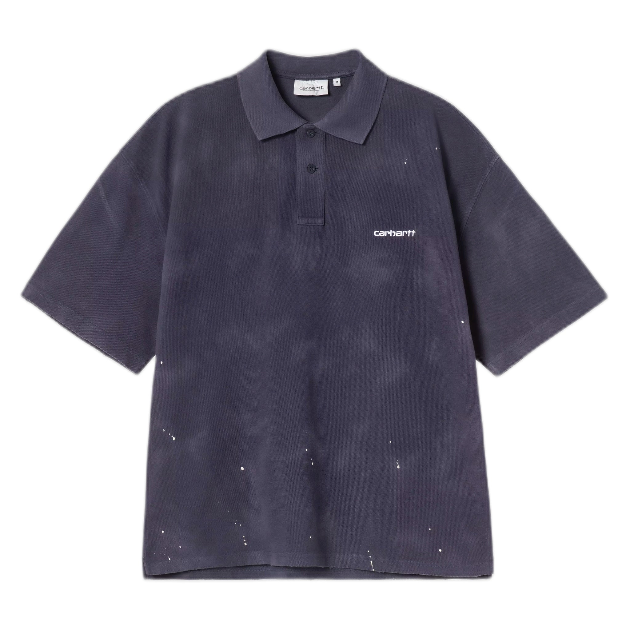 Polo Carhartt Wip S/S Painter Polo -Dark Navy destroy wash, splatter