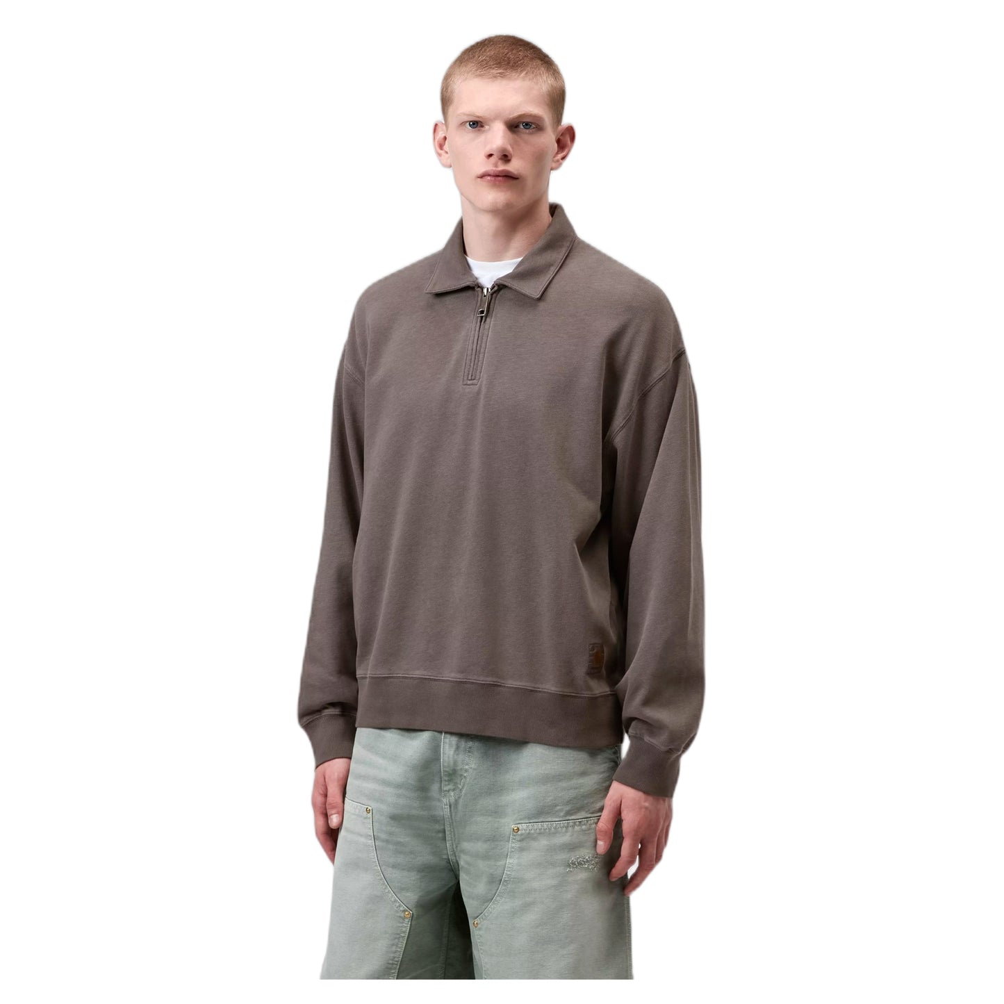 Felpa Carhartt Wip Harper Polo - Tobacco garment dyed