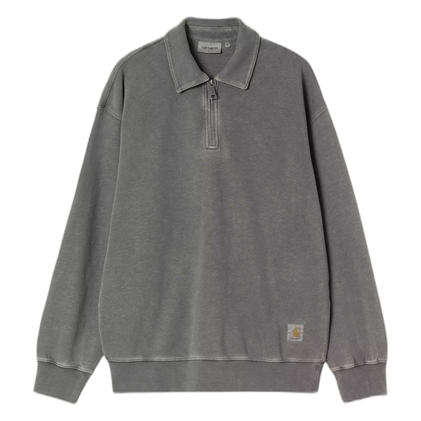 Felpa Carhartt Wip Harper Polo - Black garment dyed