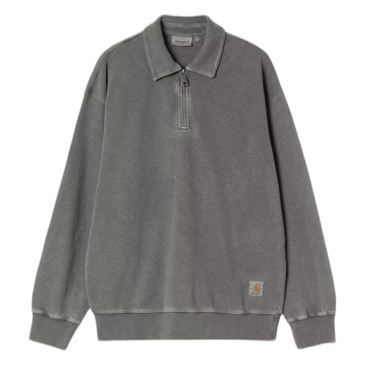 Felpa Carhartt Wip Harper Polo - Black garment dyed
