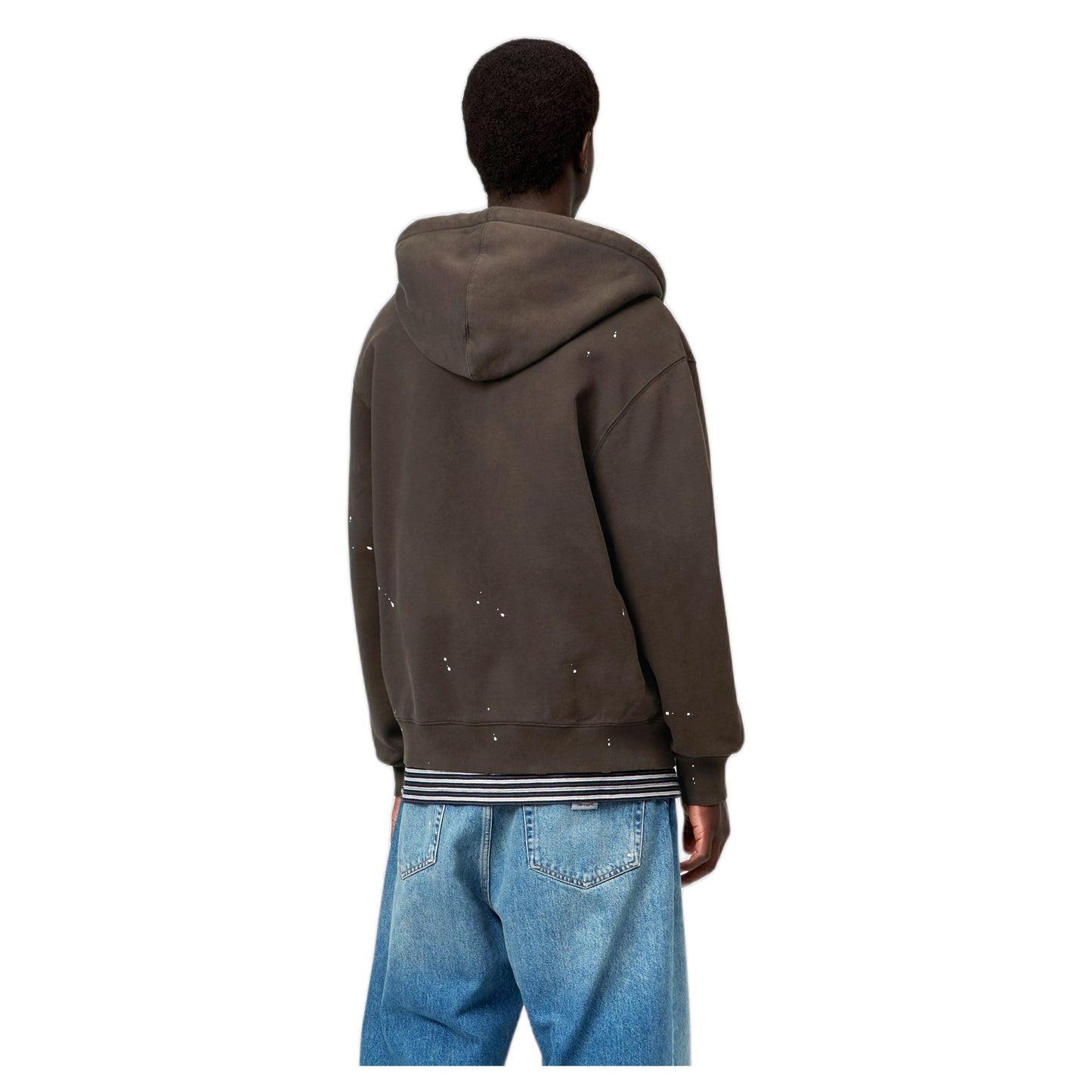 Felpa Carhartt Wip Hooded Painter Jacket  - Tobacco destroy wash, splatter