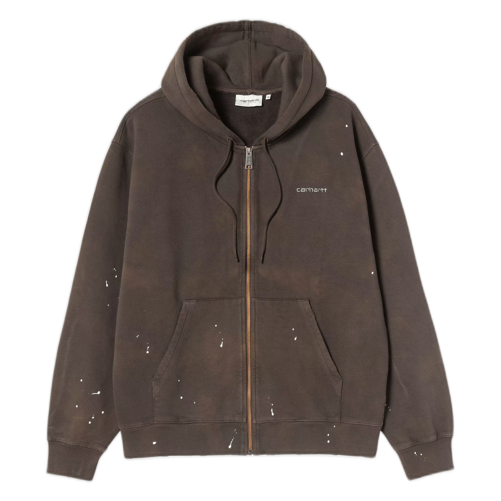 Felpa Carhartt Wip Hooded Painter Jacket  - Tobacco destroy wash, splatter