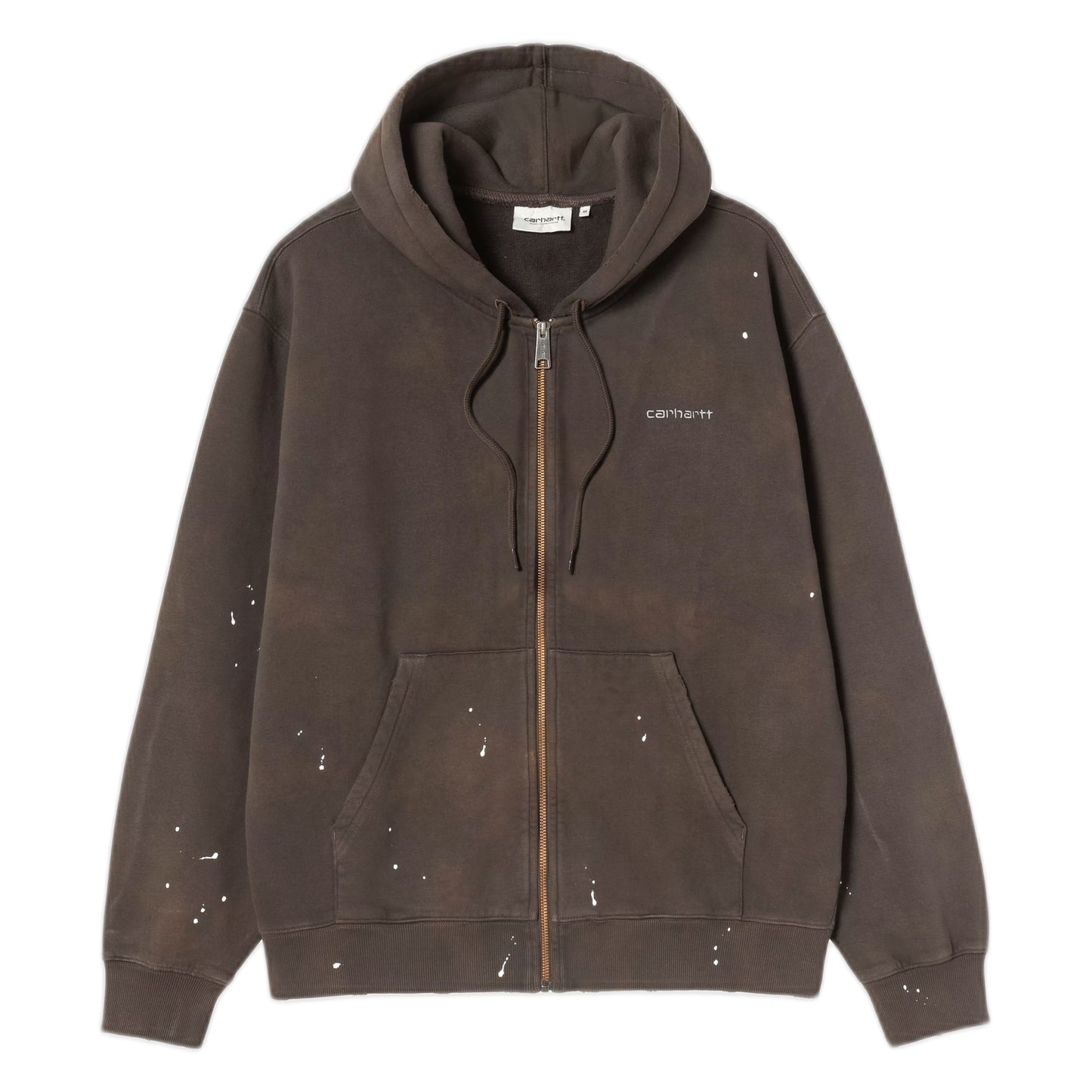 Felpa Carhartt Wip Hooded Painter Jacket  - Tobacco destroy wash, splatter